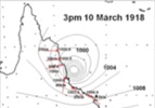 Innisfail March 1918 - Cyclone isobar chart